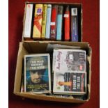 Two boxes of assorted military history related books, to include Anthony Rogers' Churchill's