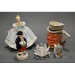 A Royal Doulton figurine 'First Dance', HN2803; together with a 19th century Staffordshire Toby