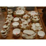 A Royal Albert twelve place setting tea and dinner service, in the Old Country Roses pattern