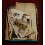 A box of miscellaneous 19th century and later prints and engravings