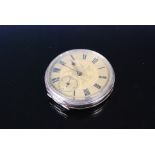 A circa 1900 gents 9ct gold cased open faced pocket watch with engraved dial, engraved back cover,