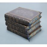 Four leather bound volumes of the pictorial Bible, Old and New Testaments illustrated with many