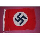 A German NSDAP party flag, stamped NSDAP to the lanyard and dated 1939, 55 x 100cm