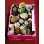 A box of miscellaneous Toby and character jugs, to include Royal Doulton character jug Old Charlie