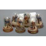 A set of 6 Franklin Mint John Wayne Western Legend figures painted porcelain resin figures of John