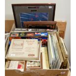 Two boxes of miscellaneous items, to include framed print of the Red Arrows in Wattisham June