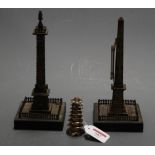 A 19th century novelty Chinese white metal pepperette in the form of a five-tier building, h.7cm;