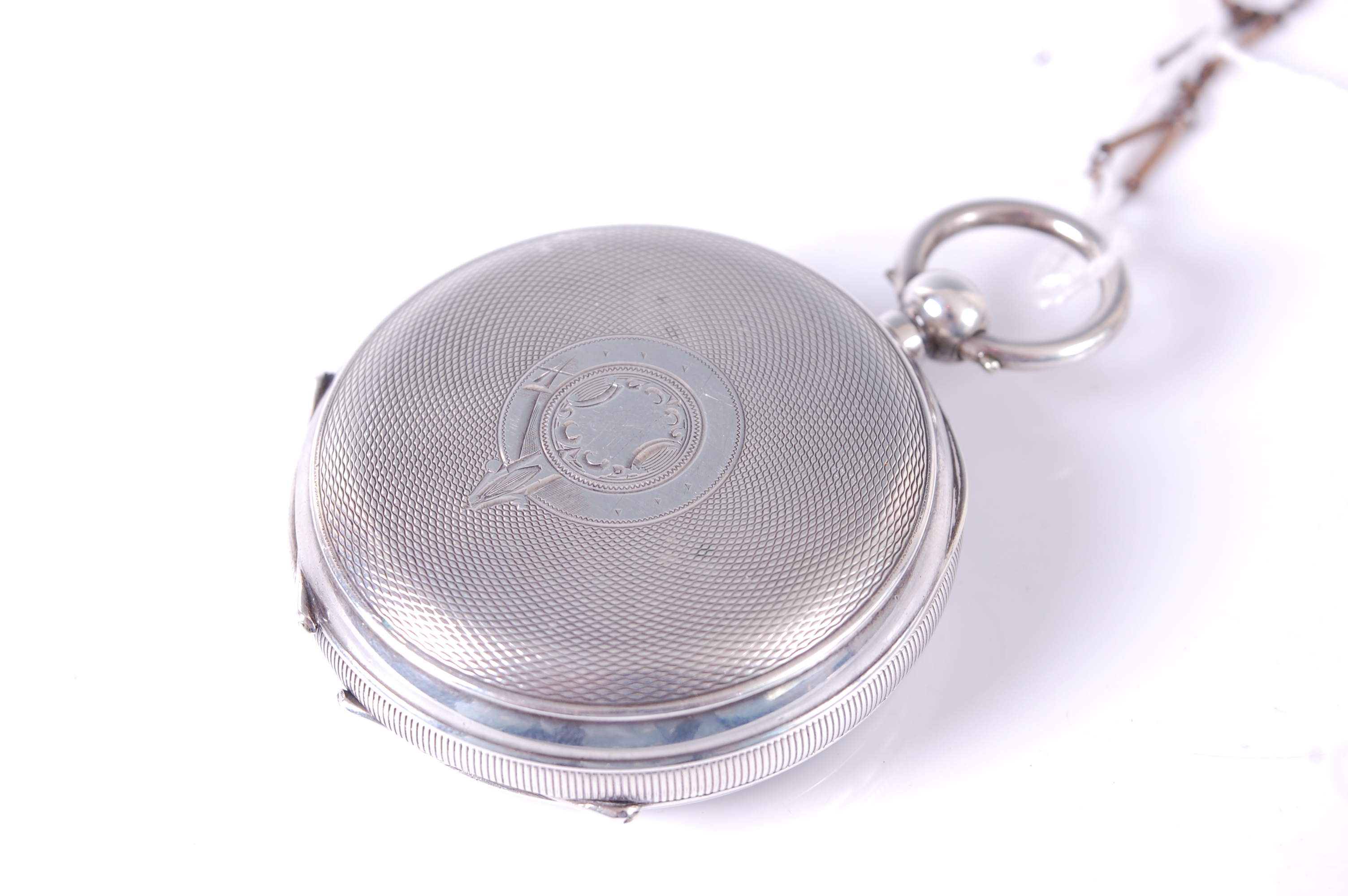 A circa 1900 gent's continental silver cased open faced pocket watch, having keywind movement, - Image 2 of 3