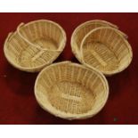 Three modern wicker baskets