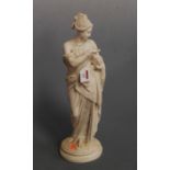 A Victorian parian figure of a robed maiden in standing pose, h.47cmCondition report: Losses to