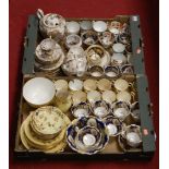 Two boxes of Victorian and later teawares, to include Imari examples