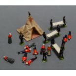 A collection of Britains Royal Army Medical Service military figures to include nurses, stretcher