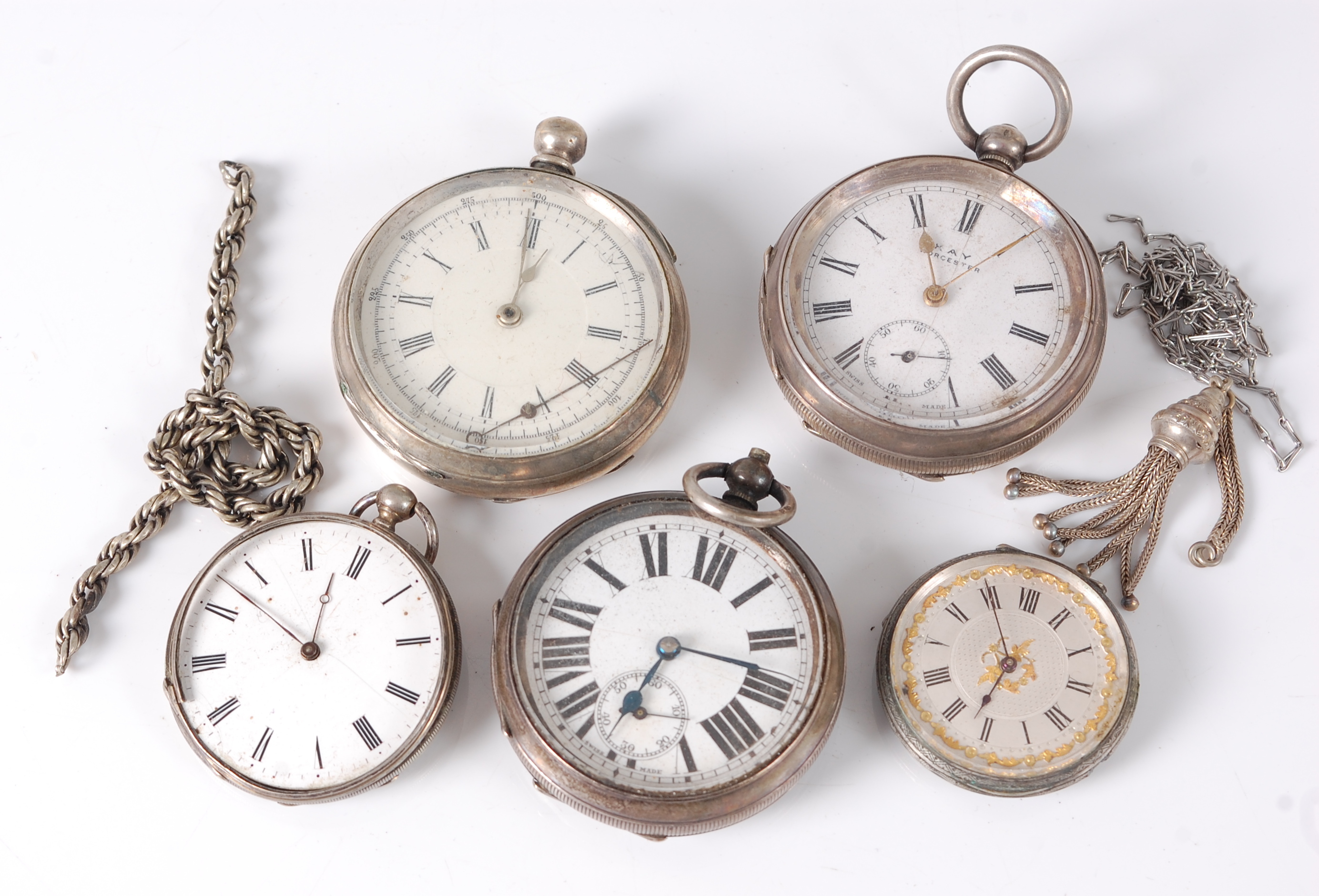 A gent's Edwardian silver cased open faced pocket watch, having keywind movement and subsidiary
