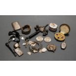 A small collection of miscellaneous items, to include George V silver sovereign case, Victorian