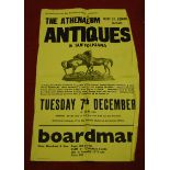 A large advertising poster for Boardman's Sale at The Athenaeum, Bury St Edmunds Suffolk