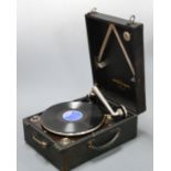 A Columbia portable wind-up gramophone