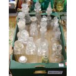 A box of 19th century and later glassware, mainly being decanters and stoppers, to include Regency