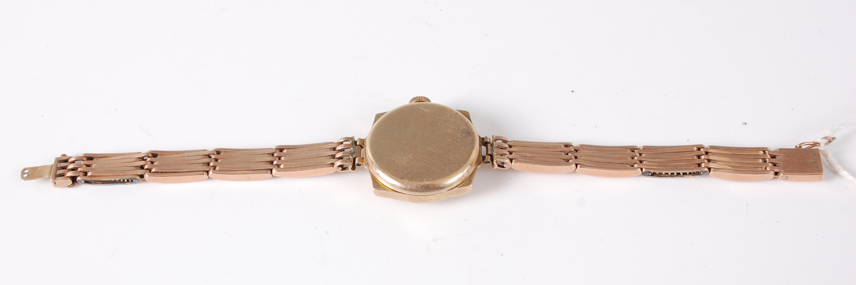 A lady's 9ct gold vintage wristwatch, having mechanical movement, on associated 15ct gold - Image 2 of 2