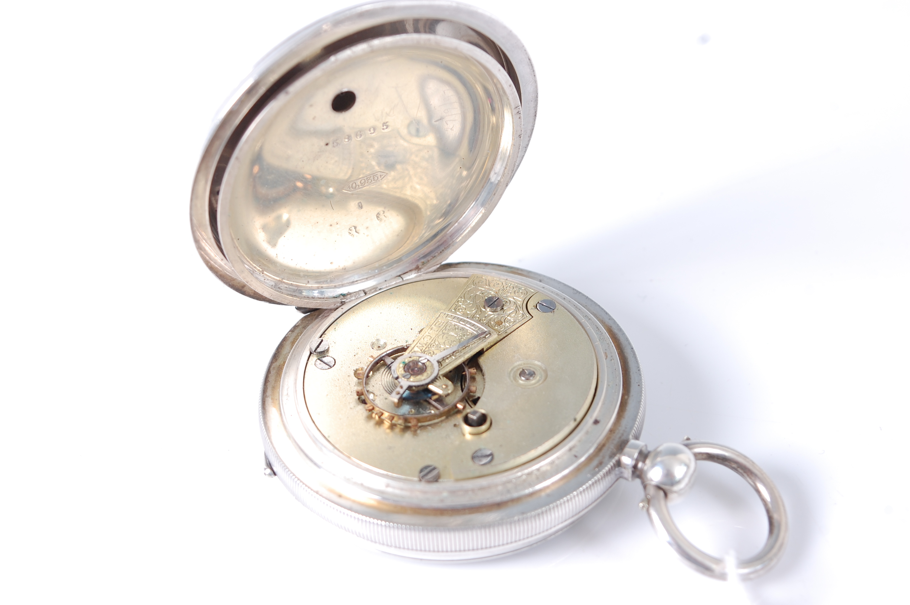 A circa 1900 gent's continental silver cased open faced pocket watch, having keywind movement, - Image 3 of 3