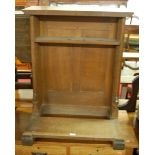 A late Victorian joined oak panelled front lectern with moulded detail, width 68.5cm