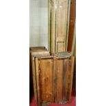 An early 20th century pine twin division adjustable bookshelf, of good size (currently dismantled)