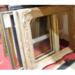 Five various picture frames to include ebonised example and gilt composition examples