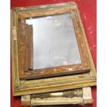 A Victorian gilt composition pier glass (a/f) together with a gilt composition picture frame and