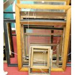 A quantity of picture frames to include Victorian birds eye maple examples