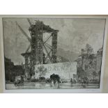 Leonard R Squirrell - London, monochrome print, signed in pencil to the margin, unframed, 29x38cm