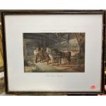 After JF Herring - set of four colour engravings from Fores's stables scenes, together with two