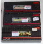 3 Marklin Mini-Club Z gauge electric locomotives Ref. 88482 DB red and cream (G-BG), Ref. 88522