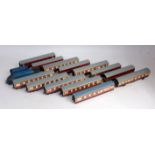 Hornby-Dublo 3-rail loco and rolling stock: Coaches: one each D20 red/cream restaurant car; D12 1 st