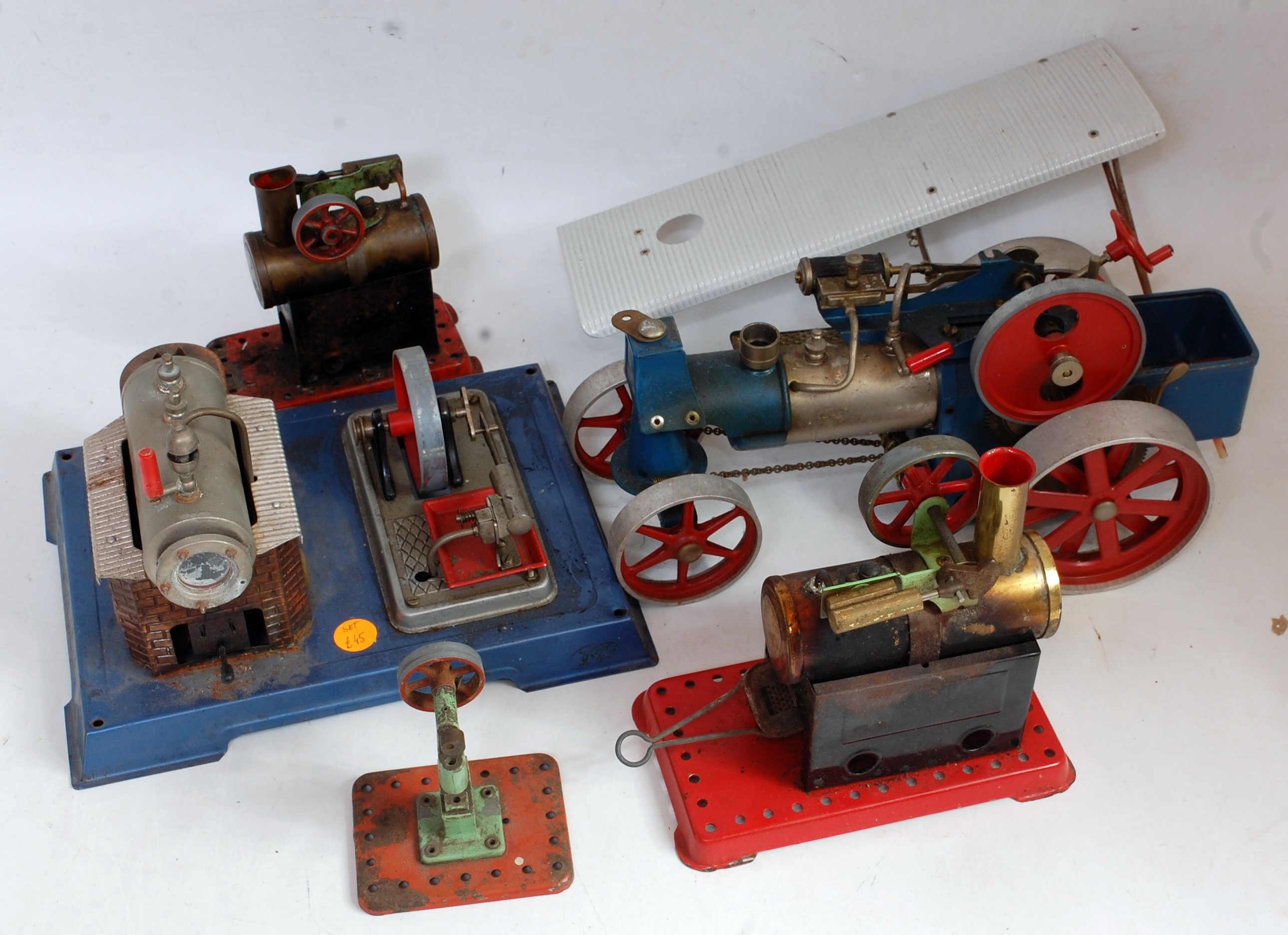 A collection of various live steam stationary steam plant workshop accessories and steam vehicles to