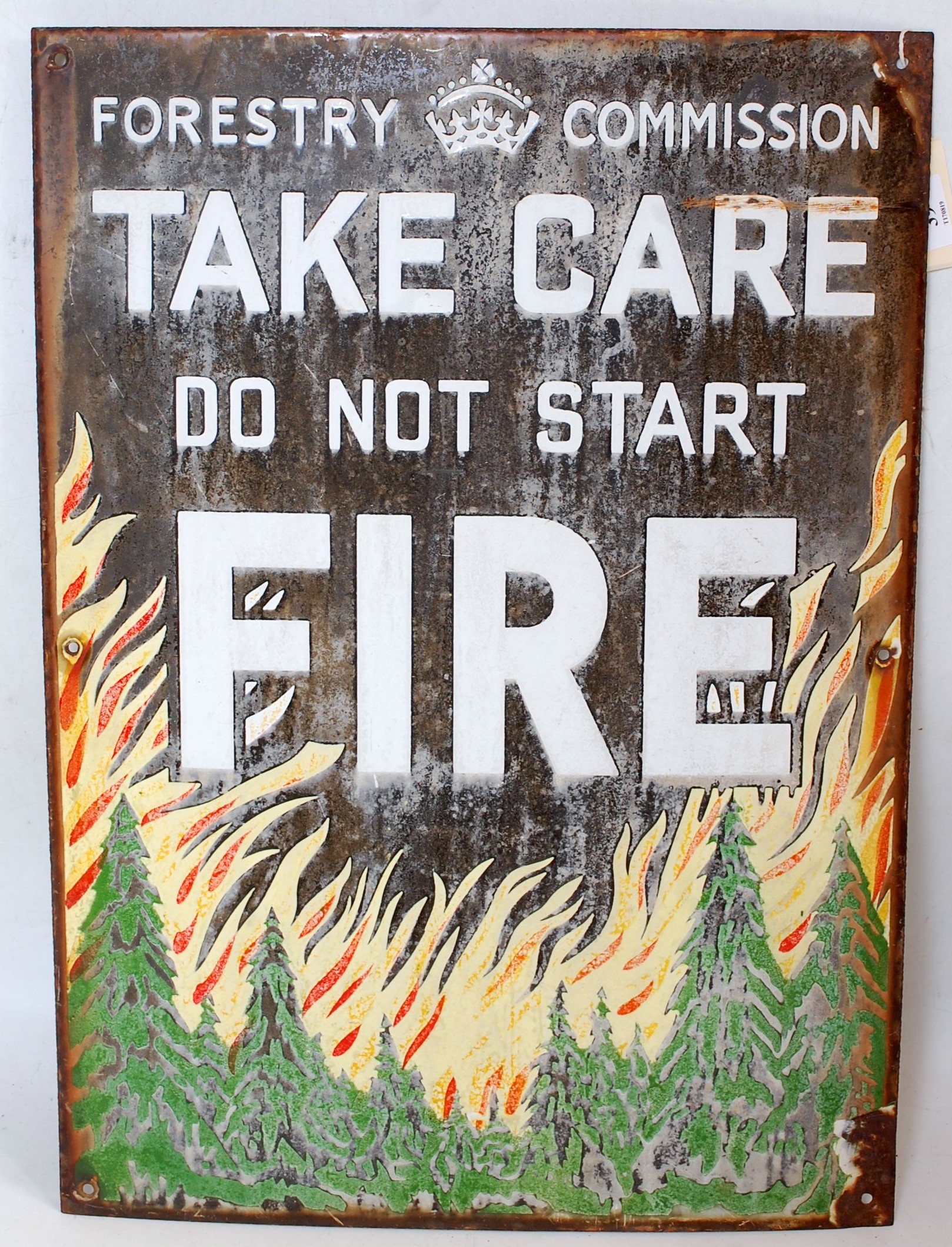 A forestry pictorial enamel sign