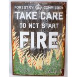 A forestry pictorial enamel sign