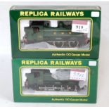 Replica Railways ref No. 11003 class 57XX pannier tank engine GWR green (NM-BNM), and a similar Ref.