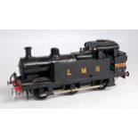 Unidentified make 0-6-0 steam outline tank loco LMS 7502 black with red/gold lettering, plastic