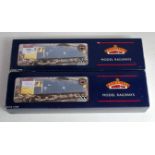 2 Bachmann class 47 diesel locomotives BR two tone green with 4 digit head codes, ref 32-800 no.