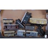 Collection of ten commercial and scratch built wagons: Leeds long wheelbase LMS metal brake van;