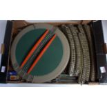 Unboxed Hornby-Dublo 3-rail track all (G-VG-E), approx. quantities: One turntable (VG-E); 12