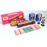 A mixed Hornby Dublo lot - a 2400 TPO mail van set appears complete (G-BG), 2x 5047 junction