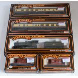 A collection of Mainline BR lined green Collett goods engine and tender (G-BFG), 2x BR brown cream