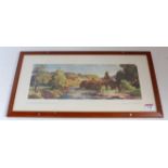 An original railway carriage print "RIVER ALLEN, NR BARDON MILL, NORTHUMBERLAND" by Suffolk artist