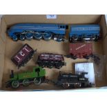 Tray of unboxed items LMS blue/silver 'Coronation' engine and tender (G) LNER green class J83 tank