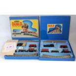 Two identical Hornby Dublo EDG17 tank goods sets each comprising EDL17 0-6-2 tank loco BR 69567