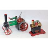 Three various boxed and loose Mamod live steam vehicles and stationary live steam plants to