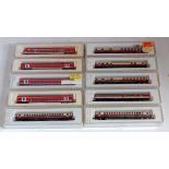 10 various livery DB Z gauge coaches including 4 x red double deck coaches (NM-BNM)