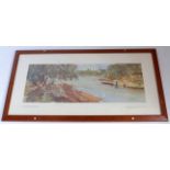 An original railway carriage print "ST IVES, HUNTINGDONSHIRE" by Francis Flint R.O.I, S.M.A from the