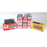 12 Hornby Dublo SD6 and D1 wagons in mix of blue/white stripe and red/white stripe boxes includes