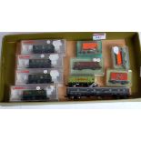 4 Fleischmann N gauge 4-wheel Bavarian style coaches (NM-~BNM) Peco wagons (BG) and a Lima FS